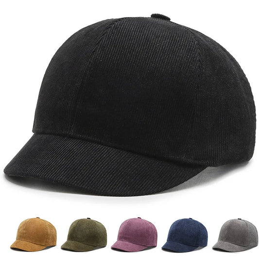 Short Brim Corduroy Cap - Casual