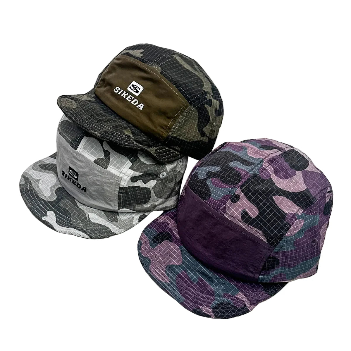 Sikeda Retro Camouflage 5-Panel Baseball Cap - Urban Caps