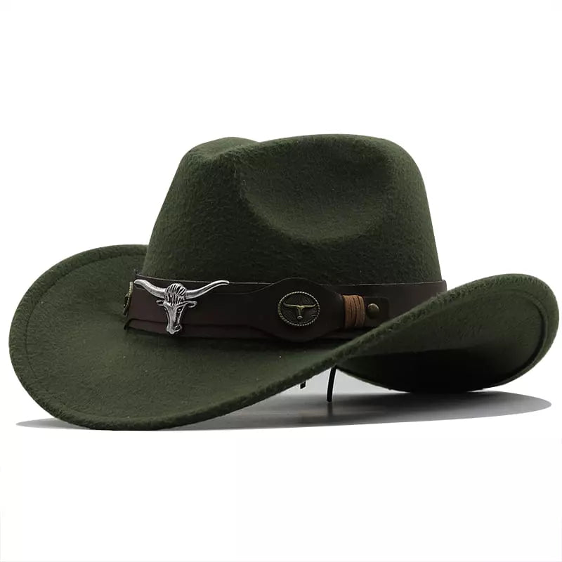 Silver Bull Wool Cowboy Hat – Adjustable Western Wide Brim Hat
