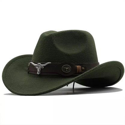 Silver Bull Wool Cowboy Hat – Adjustable Western Wide Brim Hat