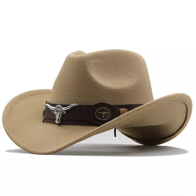 Silver Bull Wool Cowboy Hat – Adjustable Western Wide Brim Hat