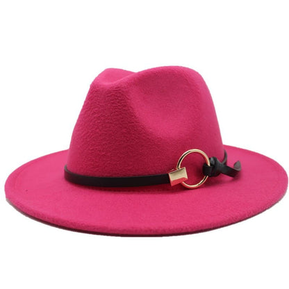 Silver Ring Cotton Fedora Hat - Cotton Fedora Hat With Silver Ring Accent For Style