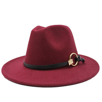 Silver Ring Cotton Fedora Hat - Cotton Fedora Hat With Silver Ring Accent For Style
