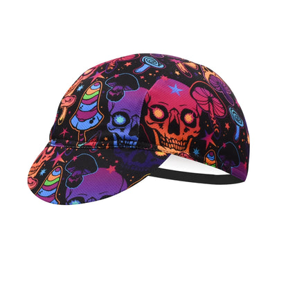 Skulls Graffiti Cycling Cap Lightweight Acrylic Knit for Urban Riding