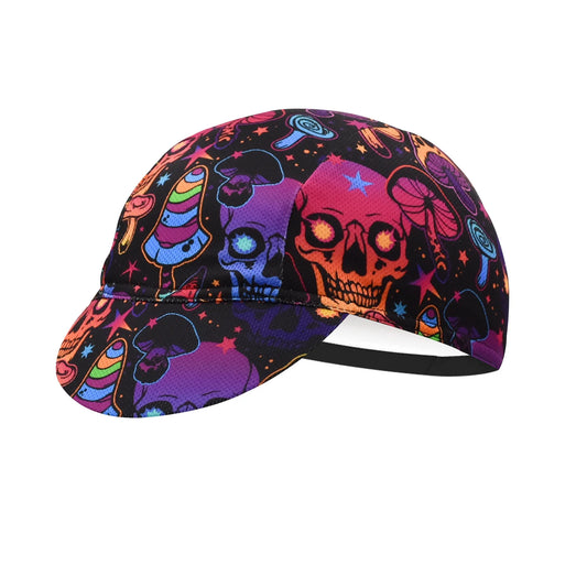 Skulls Graffiti Cycling Cap Lightweight Acrylic Knit for Urban Riding