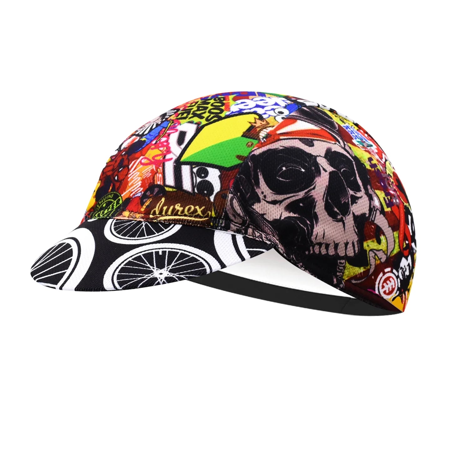 Skulls Graffiti Cycling Cap Lightweight Acrylic Knit for Urban Riding