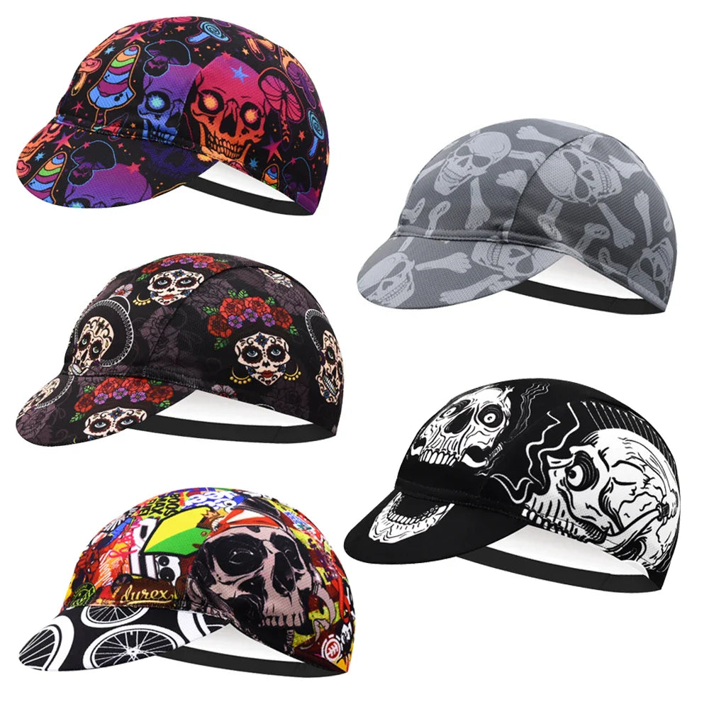 Skulls Graffiti Cycling Cap Lightweight Acrylic Knit for Urban Riding