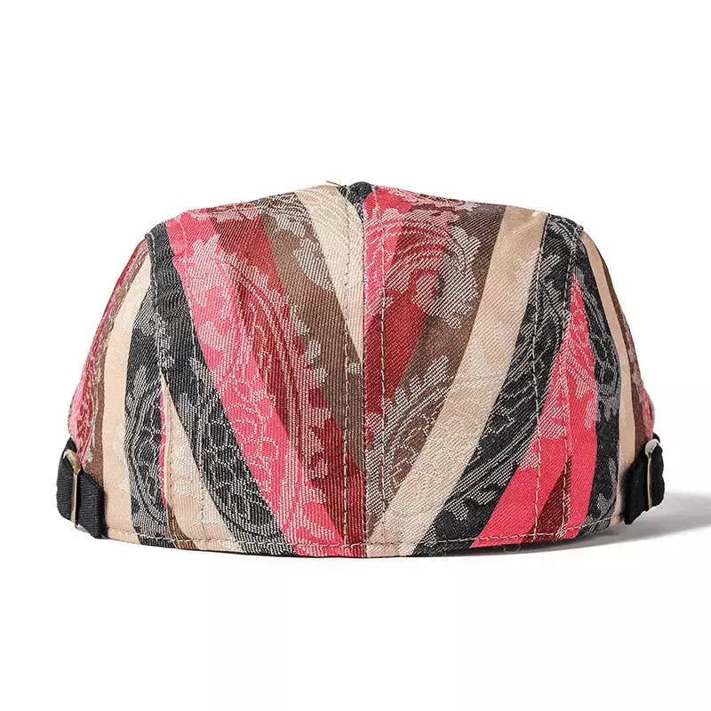 Snyder Cotton Striped Flat Cap - Lightweight Cotton Flat Cap With Subtle Striped Pattern