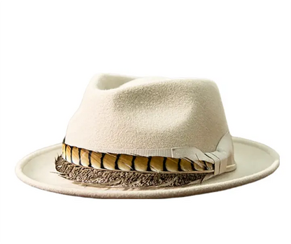 Soprano Feather Wool Fedora Hat - Classic Fedora Style For Versatile Casual Looks