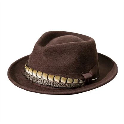 Soprano Feather Wool Fedora Hat - Classic Fedora Style For Versatile Casual Looks