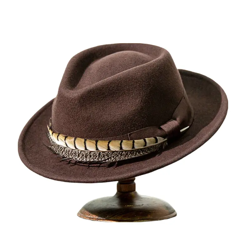 Soprano Feather Wool Fedora Hat - Classic Fedora Style For Versatile Casual Looks