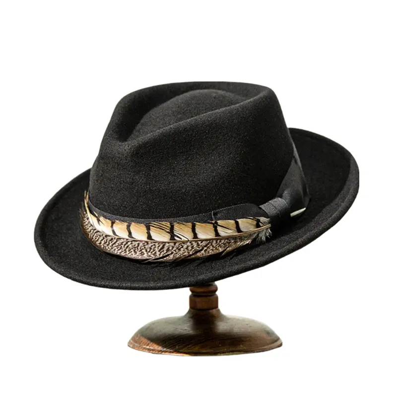 Soprano Feather Wool Fedora Hat - Classic Fedora Style For Versatile Casual Looks