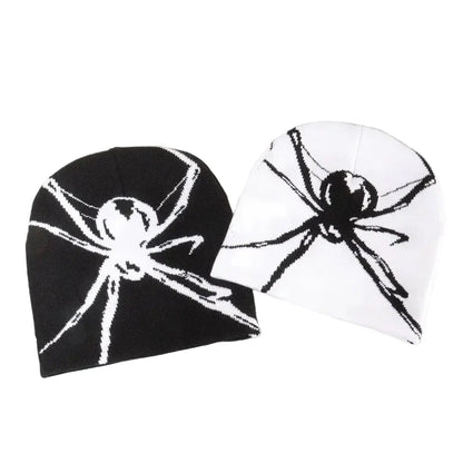 Spider Web Knitted Beanie With Clean Modern Silhouette - Urban Caps