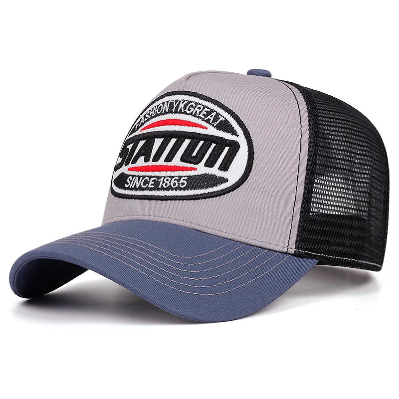 Station 1865 Trucker Baseball Cap - Embroidered Details