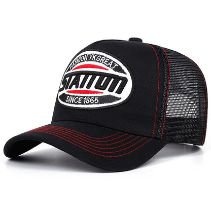 Station 1865 Trucker Baseball Cap - Embroidered Details