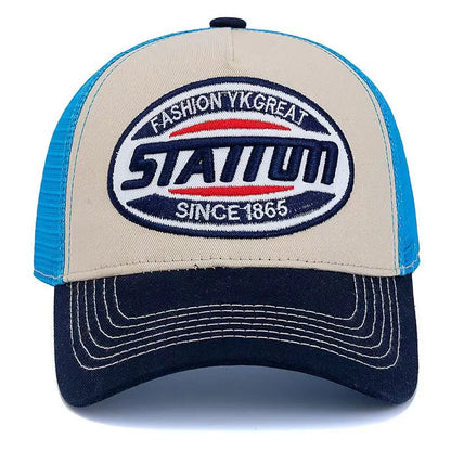 Station 1865 Trucker Baseball Cap - Embroidered Details