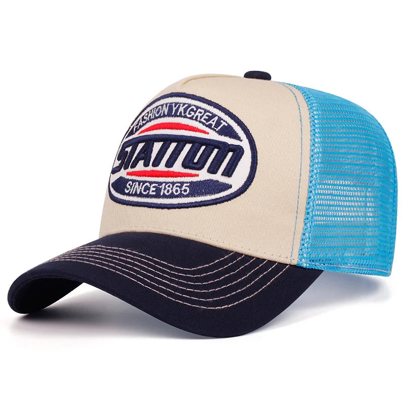 Station 1865 Trucker Baseball Cap - Embroidered Details