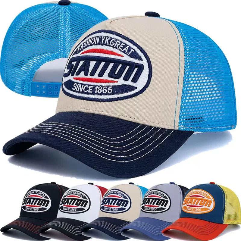 Station 1865 Trucker Baseball Cap - Embroidered Details