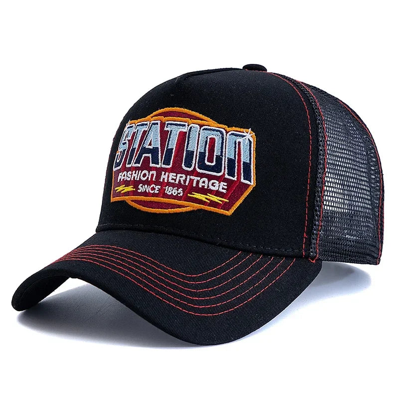Station Fashion Heritage 1865 Trucker Cap - Timeless Vintage Inspired Trucker Cap