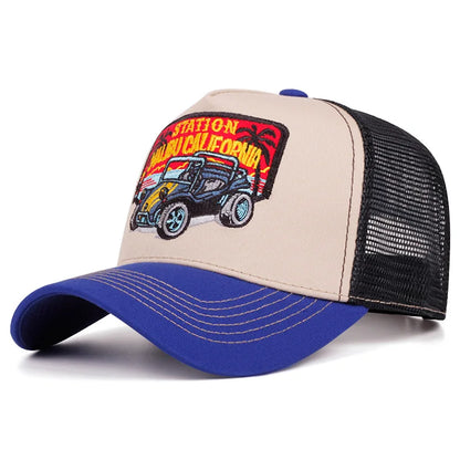 Station Malibu California Trucker Baseball Cap - Trucker Style With Mesh And Logo