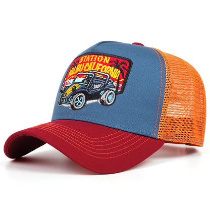 Station Malibu California Trucker Baseball Cap - Trucker Style With Mesh And Logo