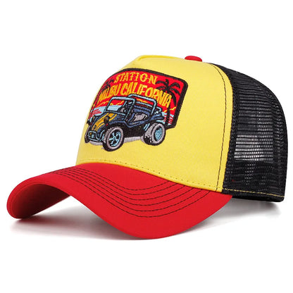 Station Malibu California Trucker Baseball Cap - Trucker Style With Mesh And Logo