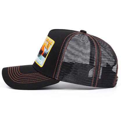 Station Yukon River Trucker Cap - Classic Trucker Style With Cotton Acrylic Mesh