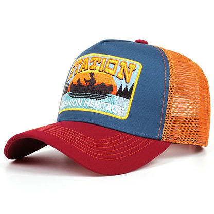 Station Yukon River Trucker Cap - Classic Trucker Style With Cotton Acrylic Mesh