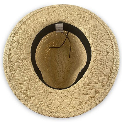 Women’s Fedora Style Straw Hat with Adjustable Fit & Leather Band