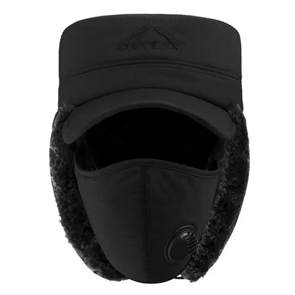 Supplex Winter Bomber Hat – Earflap Thermal Cap with Face Cover