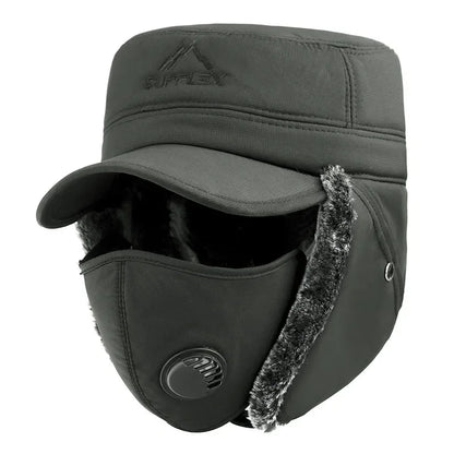 Supplex Winter Bomber Hat – Earflap Thermal Cap with Face Cover