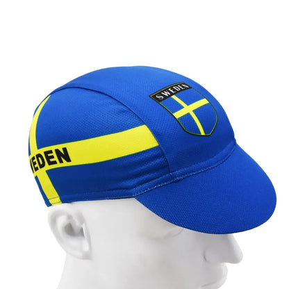 Sweden Flag Cycling Cap Lightweight Acrylic Knit for All Riding Conditions