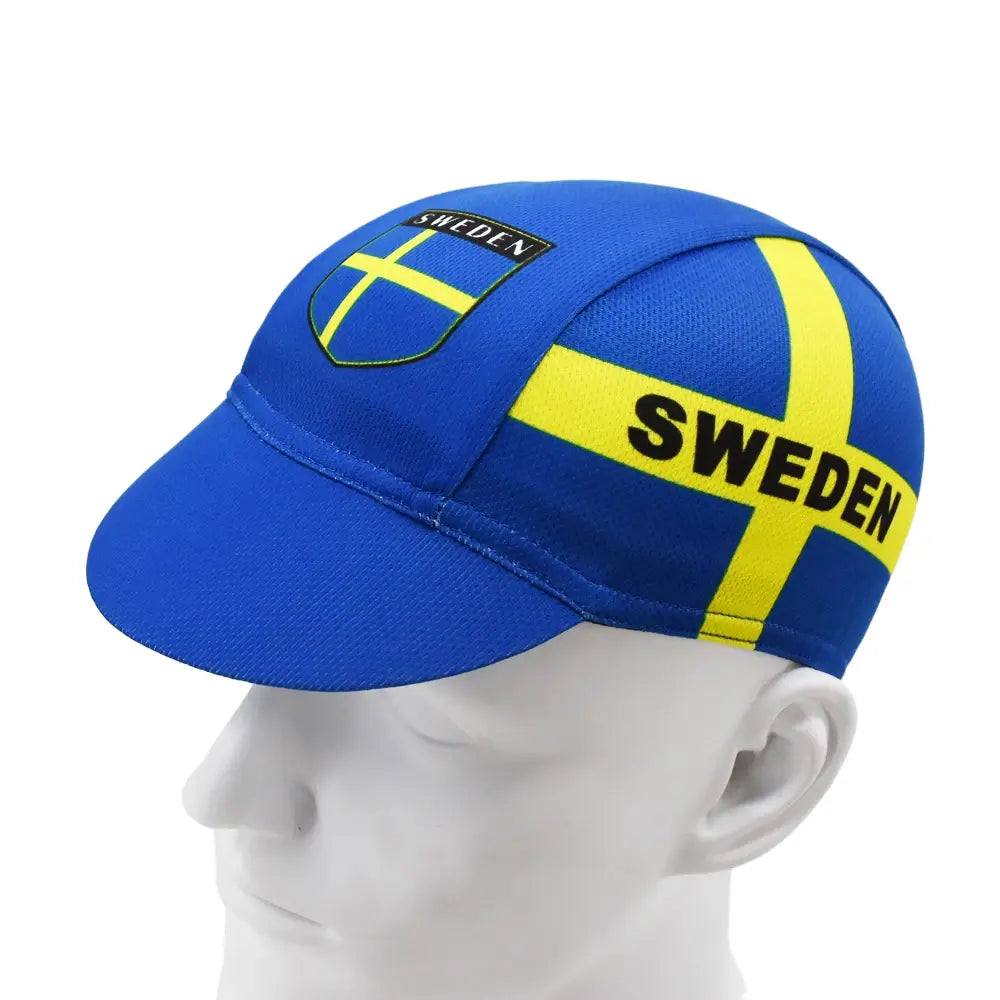 Sweden Flag Cycling Cap Lightweight Acrylic Knit for All Riding Conditions