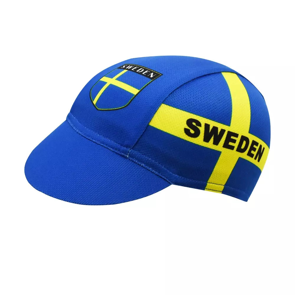 Sweden Flag Cycling Cap Lightweight Acrylic Knit for All Riding Conditions