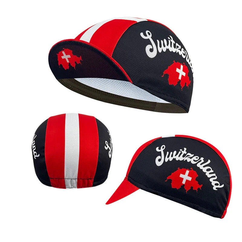 Switzerland Flag Cycling Cap Breathable Acrylic Knit Lightweight Headwear