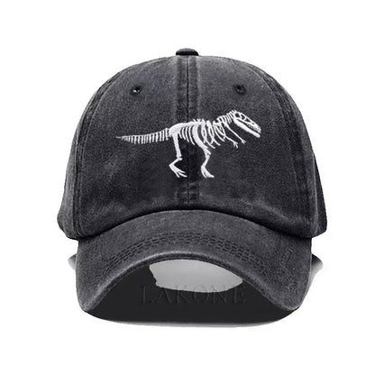 T-Rex Dinosaur Skeleton Cotton Baseball Cap - Fun And Casual Dinosaur Cap For Fans