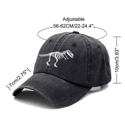 T-Rex Dinosaur Skeleton Cotton Baseball Cap - Fun And Casual Dinosaur Cap For Fans