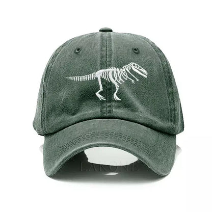 T-Rex Dinosaur Skeleton Cotton Baseball Cap - Fun And Casual Dinosaur Cap For Fans
