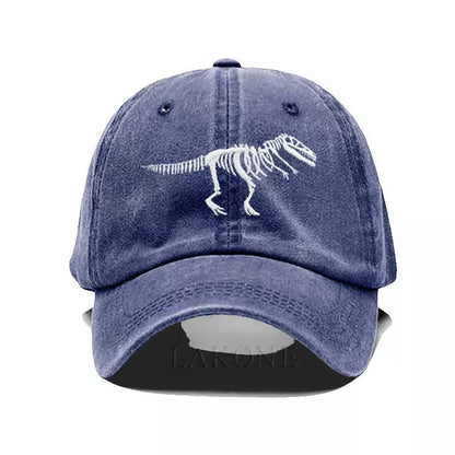 T-Rex Dinosaur Skeleton Cotton Baseball Cap - Fun And Casual Dinosaur Cap For Fans