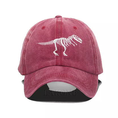 T-Rex Dinosaur Skeleton Cotton Baseball Cap - Fun And Casual Dinosaur Cap For Fans