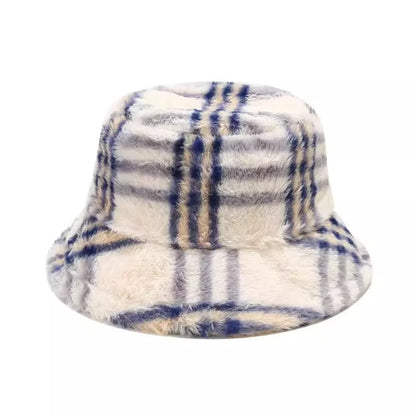 Taylor Fur Plaid Bucket Hat - Classic Plaid Fur Texture With Casual Silhouette Style