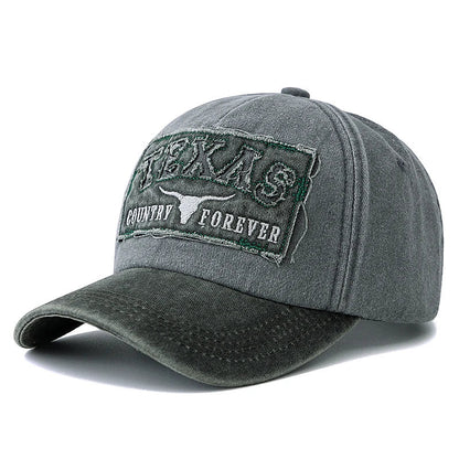 Texas Country Forever Washed Cotton Baseball Cap - Casual Cotton Cap For Classic Style