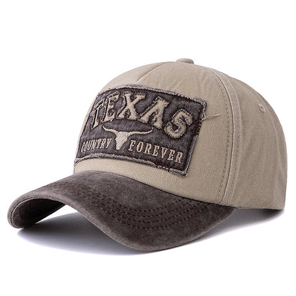 Texas Country Forever Washed Cotton Baseball Cap - Casual Cotton Cap For Classic Style