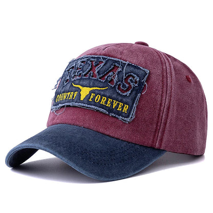 Texas Country Forever Washed Cotton Baseball Cap - Casual Cotton Cap For Classic Style