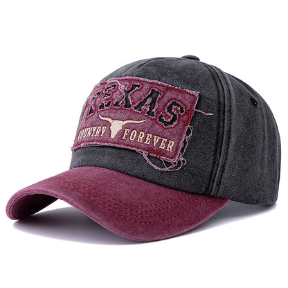 Texas Country Forever Washed Cotton Baseball Cap - Casual Cotton Cap For Classic Style