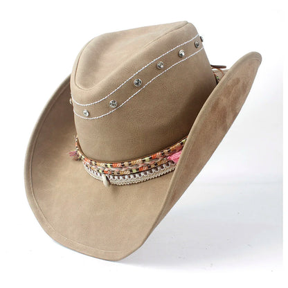 Cherokee Genuine Leather Cowboy Hat - Classic Western Style For Casual Wear And Moments