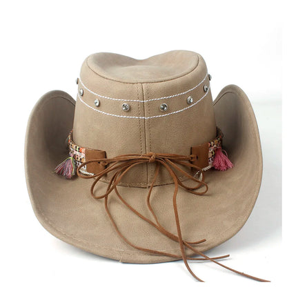 Cherokee Genuine Leather Cowboy Hat - Classic Western Style For Casual Wear And Moments