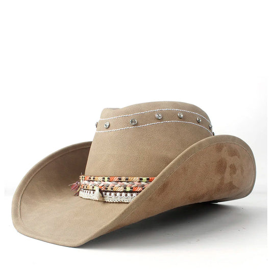 Cherokee Genuine Leather Cowboy Hat - Classic Western Style For Casual Wear And Moments