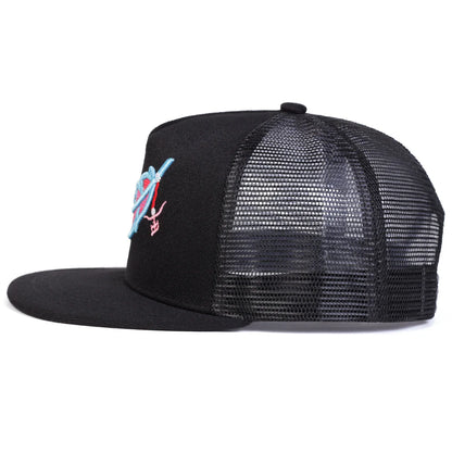 Feathered Outlaw Trucker Snapback Cap - Embroidered Details For A Rugged Trucker Look