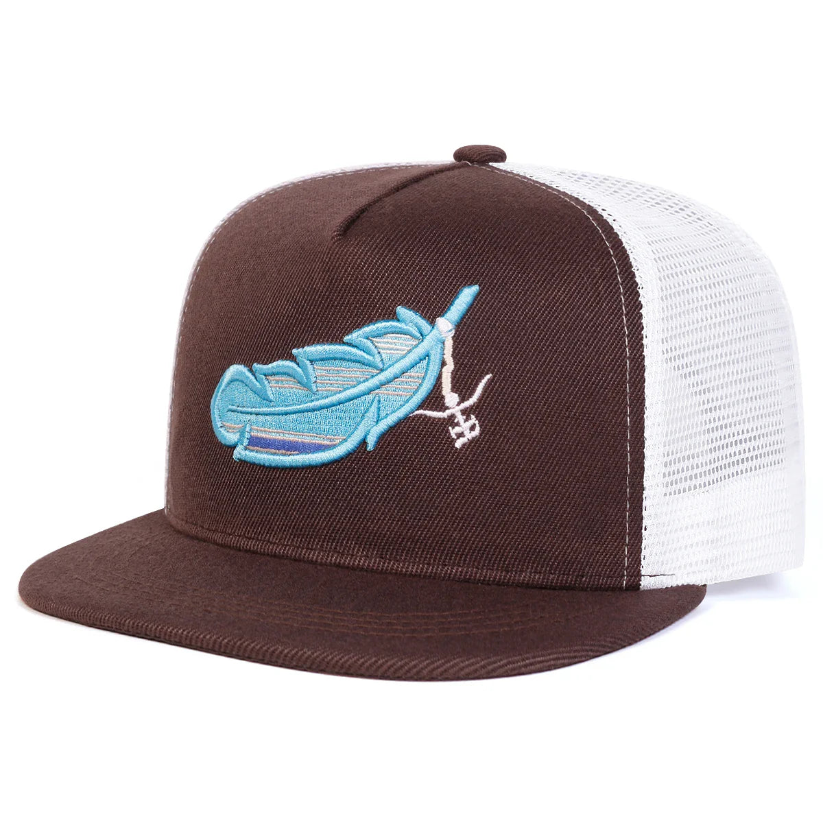 Feathered Outlaw Trucker Snapback Cap - Embroidered Details For A Rugged Trucker Look
